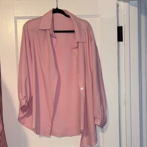 SHEIN Pink Button Down Shirt